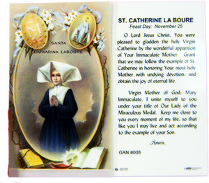 St Catherine LaBoure Laminated Holy Card - Our Daily Bread Catholic Gifts