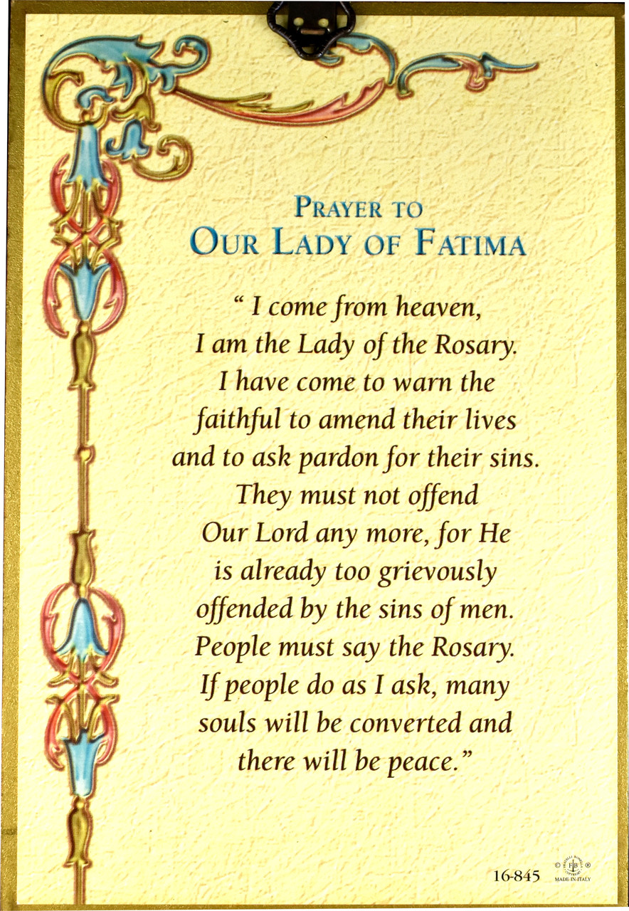 Our Lady of Fatima Gold Foil Mosaic Wall Plaque - Our Daily Bread ...