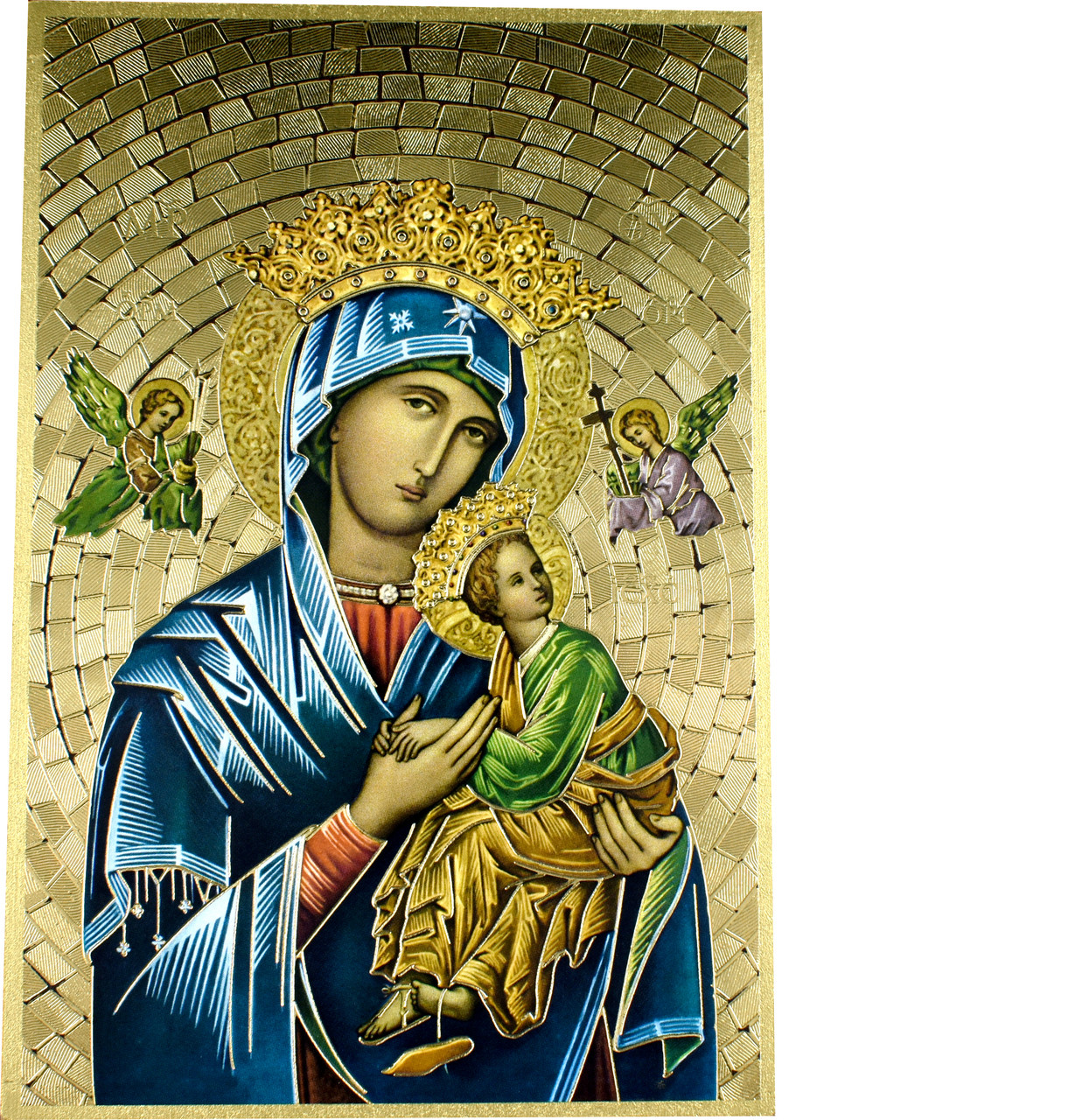 Our Lady of Perpetual Help Gold Foil Mosaic Wall Plaque with Prayer ...