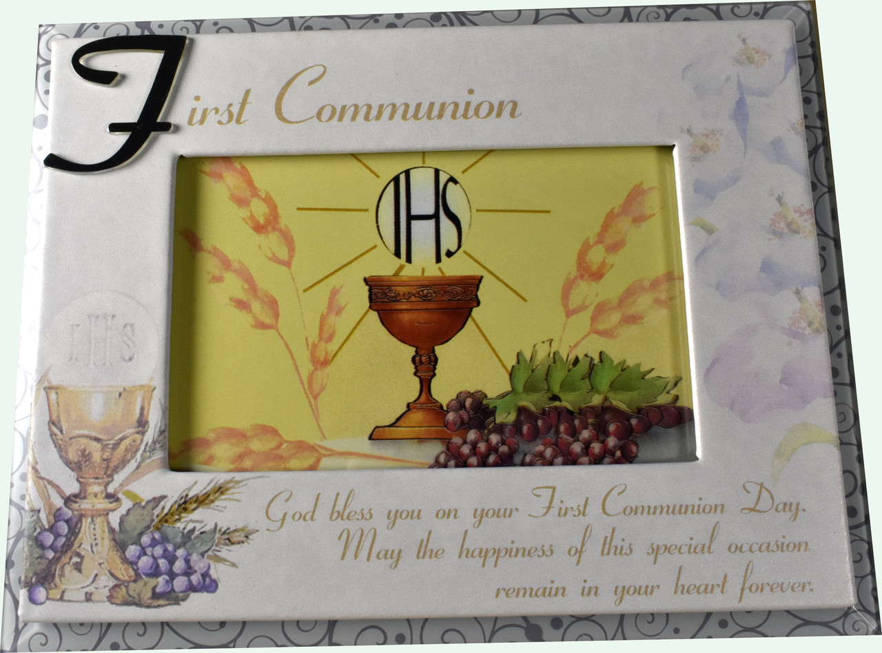 First Communion Photo Frame with Printed Exterior Mat - Our Daily Bread ...