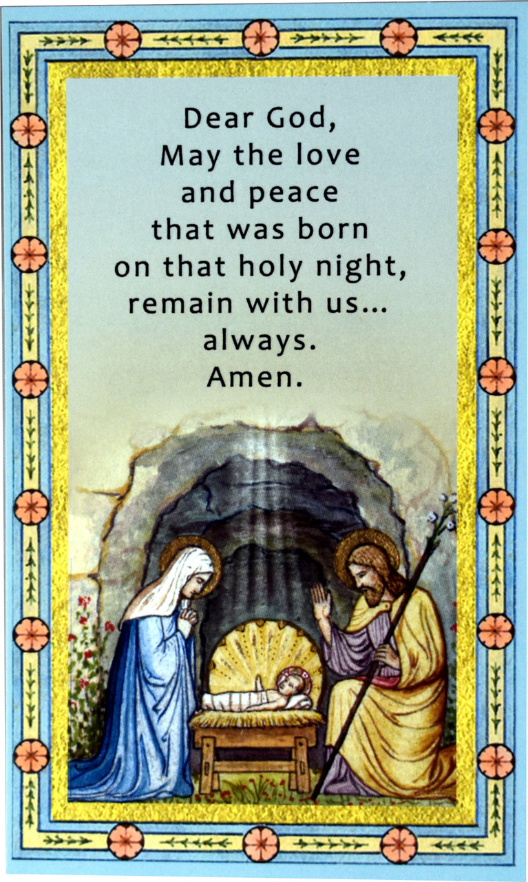 Christmas Prayer with Nativity Scene Holy Card Our Daily Bread
