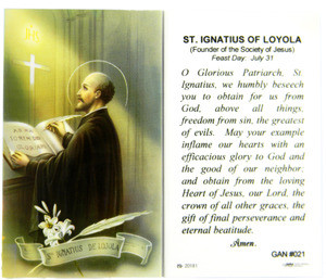 St Ignatius of Loyola Laminated Holy Card - Our Daily Bread Catholic Gifts