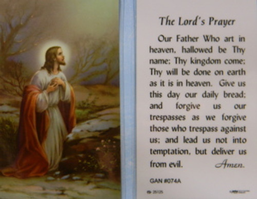 The Lord's Prayer Laminated Holy Card