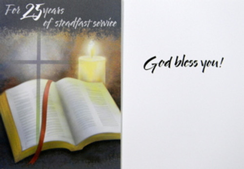 For 25 Years of Steadfast Service Priest Anniversary Card