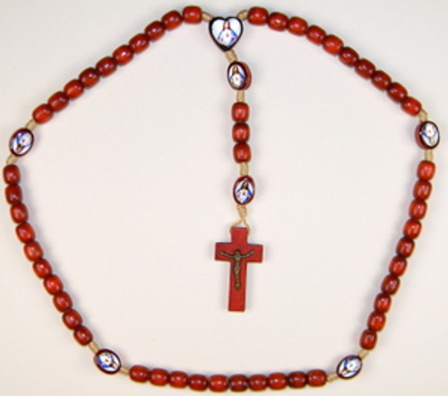 Sacred Heart Wooden Rosary