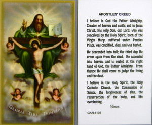Apostles Creed Laminated Holy Card