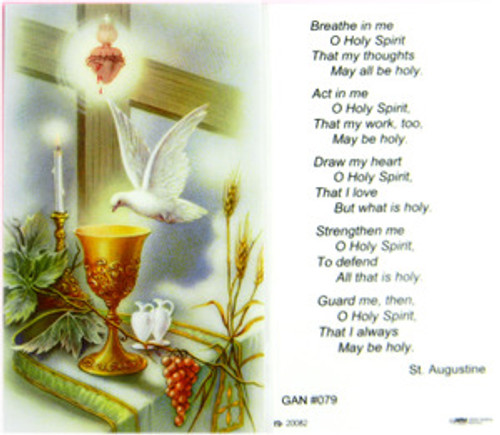 Holy Spirit Prayer by St. Augustine Laminated Holy Card