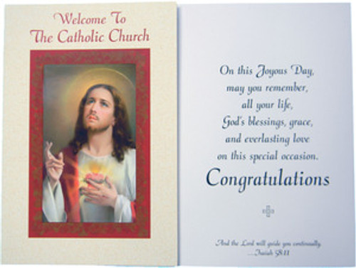 Welcome to the Catholic Church Sacred Heart RCIA Greeting Card