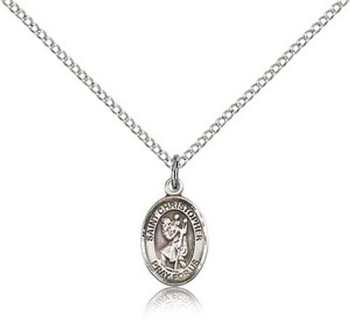 St Christopher Sterling 18" SS Chain