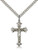 Sterling Silver Engraved Crucifix on an 18-inch light rhodium light curb chain