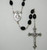 Black Oval 6 x 8 Wood Bead 22" Rosary