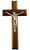 Walnut Antique Silver Plated Corpus Crucifix 10"