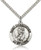 St Christopher Sterling Plain Back with 24" Stainless Chain