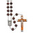 Maroon wood carved bead rosary