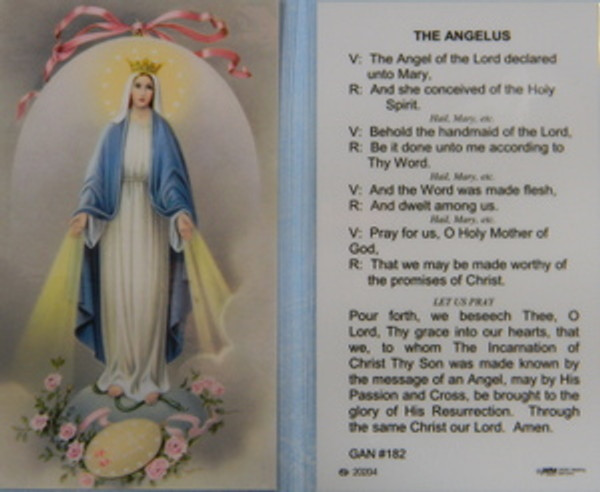 The Angelus Laminated Holy Card