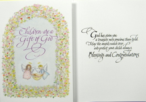 Children Are A Gift Of God Baby Congratulations Card