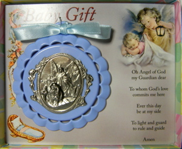 Guardian Angel Crib Medal Blue