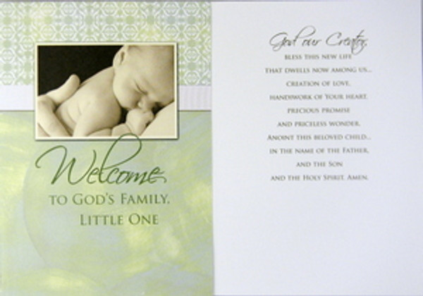 Welcome To God's Family Baptism Card