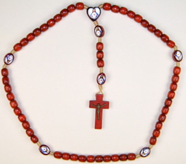 Sacred Heart Wooden Rosary