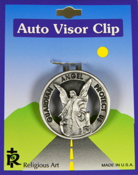 Guardian Angel pewter visor clip