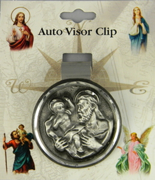 St Christopher pewter visor clip