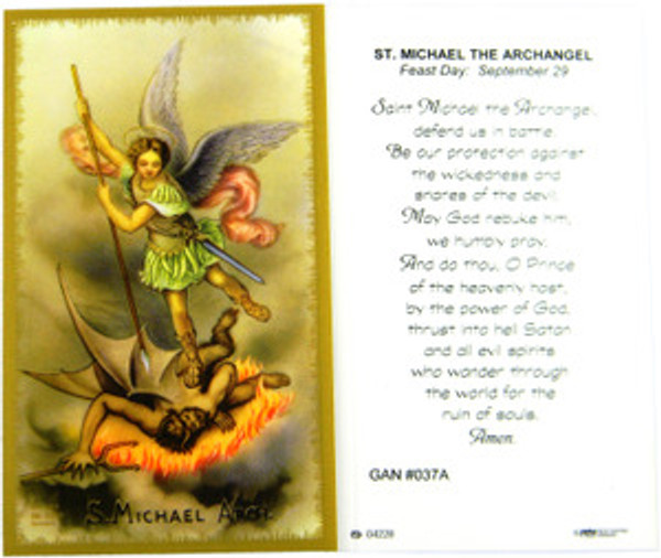 St Michael the Archangel Laminated Holy Card