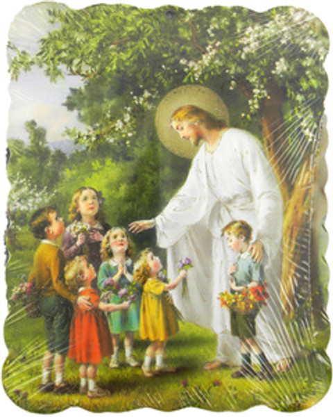 Jesus With Children Wood Wall Plaque Jesus With Children Wood Wall Plaque