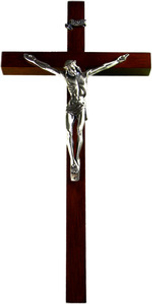 Dark Wood 16" Wall Crucifix