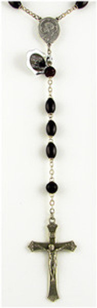 Maroon Oval Genuine Cocoa Bead Rosary