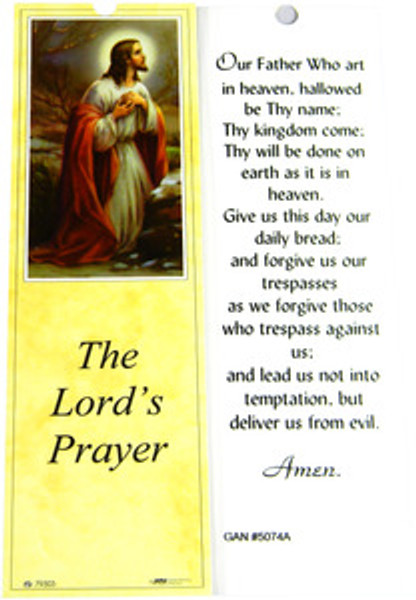 Lord's Prayer Laminated Bookmark with Tassel