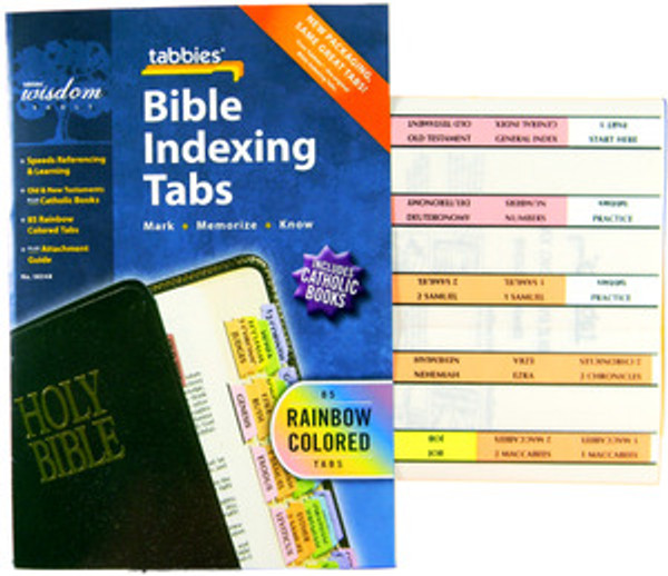 Rainbow Colored Bible Indexing Tabs for Catholic Bibles