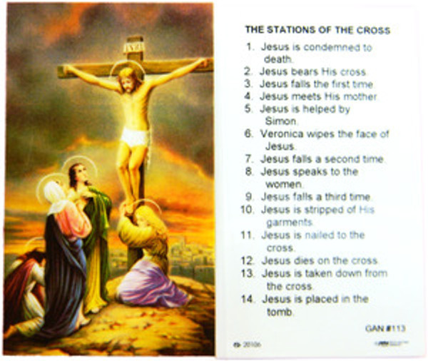 Stations of the Cross Laminated Holy Card