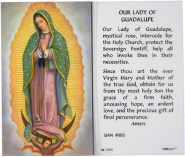 Our Lady of Guadalupe Laminated Holy Card