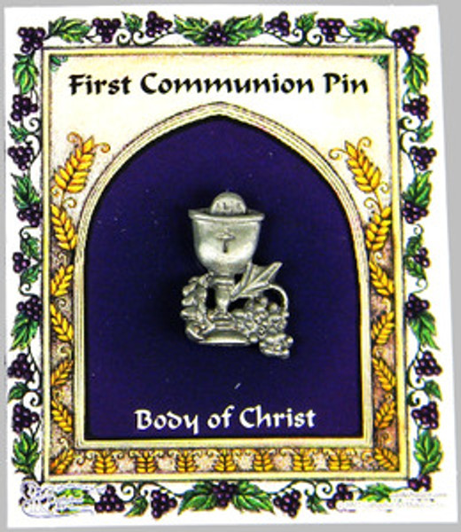 First Communion Pewter Pin