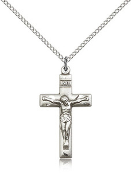 Crucifix Engraved SS 18" Stainless Chain