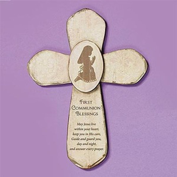 First Communion Wall Cross - Girl