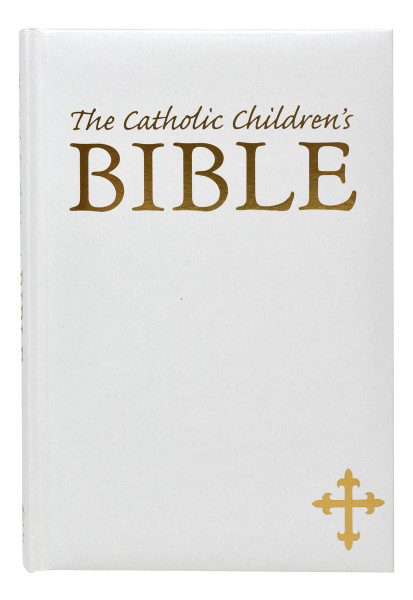 Catholic Children's Bible White Imit Leather
