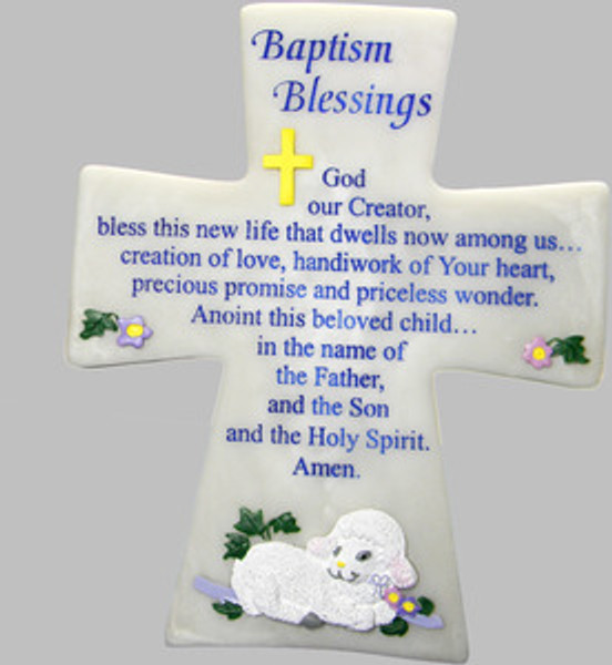 Baptism Blessings Wall Cross