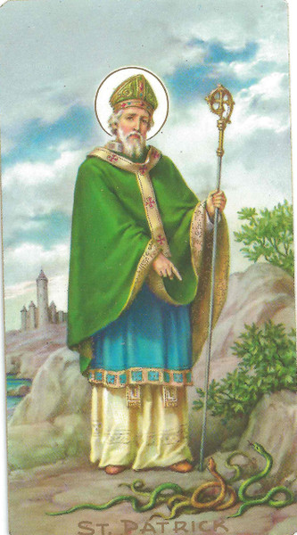 St Patrick Blank Paper Holy Card