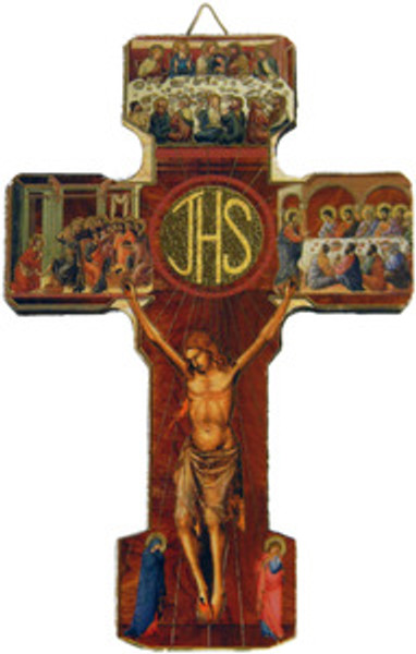 Eucharistic Scene Crucifix Plaque