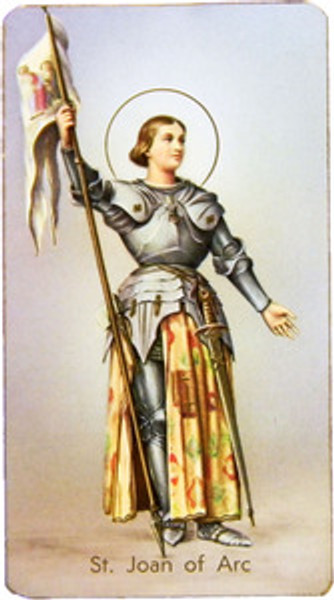 St Joan of Arc Plain Back Paper Holy Card