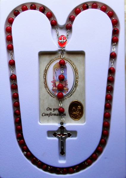 Confirmation Rosary with Confirmation Prayer Holy Card