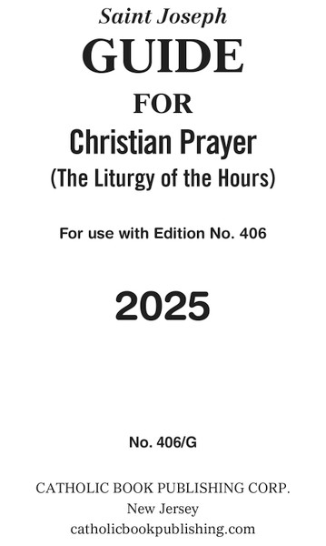 Saint Joseph Guide for Christian Prayer (The Liturgy of the Hours) 2025