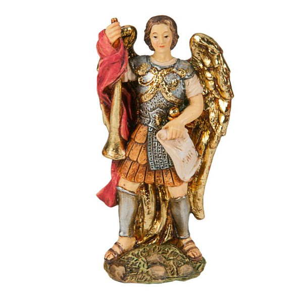 Saint Gabriel Patron Saint Statue with Holy Card in a deluxe window box.