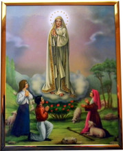 Our Lady of Fatima 8" x 10" Gold Mylar Frame - Our Daily Bread Catholic ...