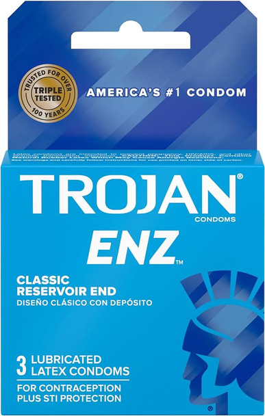 Trojan Condoms 3 X 6 PACK/UNIT (8): Enz Lubricated (L. BLUE)