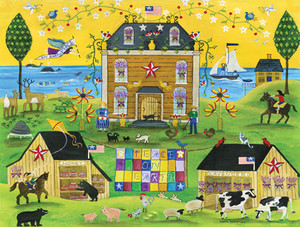 Peace On Earth Masterpieces Puzzle folk art by Cheryl Bartley SOLD OUT