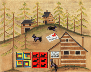 Fancy Scotty  Dog Quilt House Print