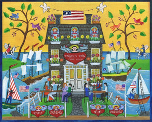 AMERICAN FOLK ART EAT DRINK BE MERRY GICLEE PRINT