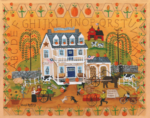 Old Tyme General Store Autumn Sampler Folk Art Painting SOLD
